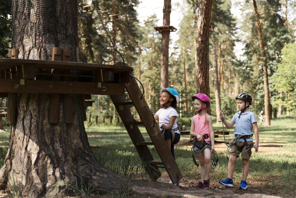 courageous-kids-playing-in-adventure-park